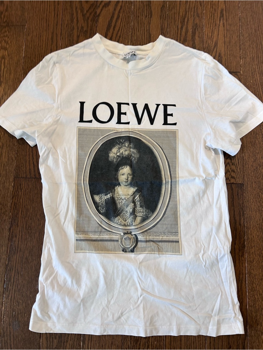 Loewe White Tee with Monochrome Portrait Graphic